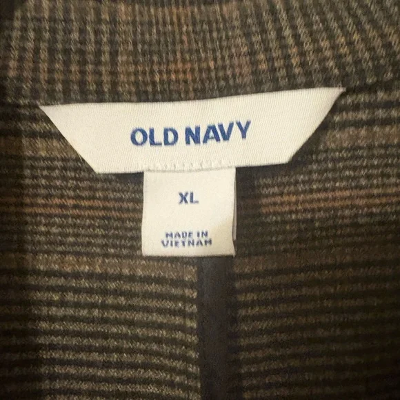 Old Navy Brown and Black Plaid blazer - Picture 2 of 4
